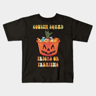 Halloween Jack O Lantern Cousin Squad Tricks Or Treating Kids T-Shirt